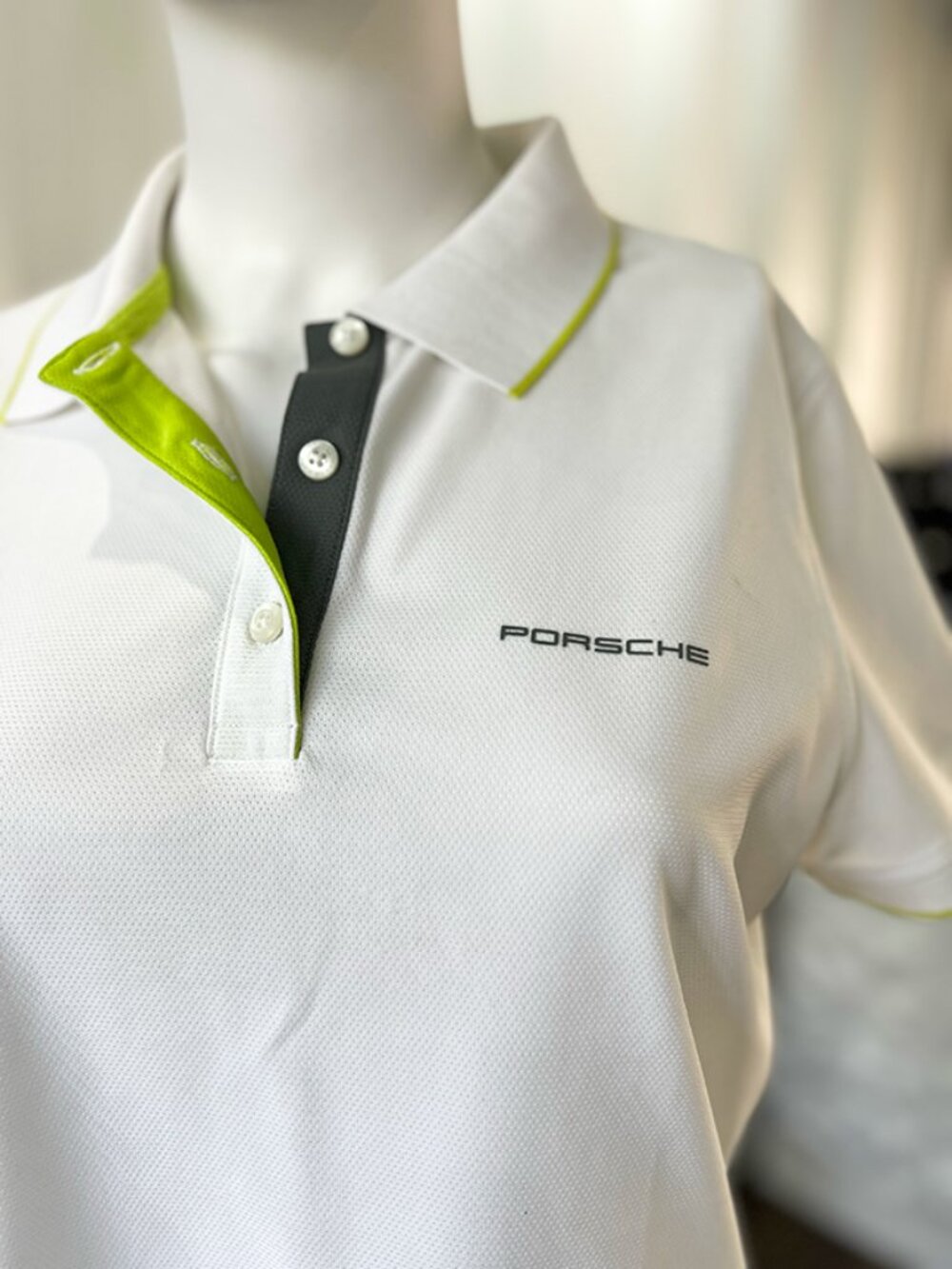 Porsche Driver’s Selection Women’s Golf Polo White Lime NWOT Size S